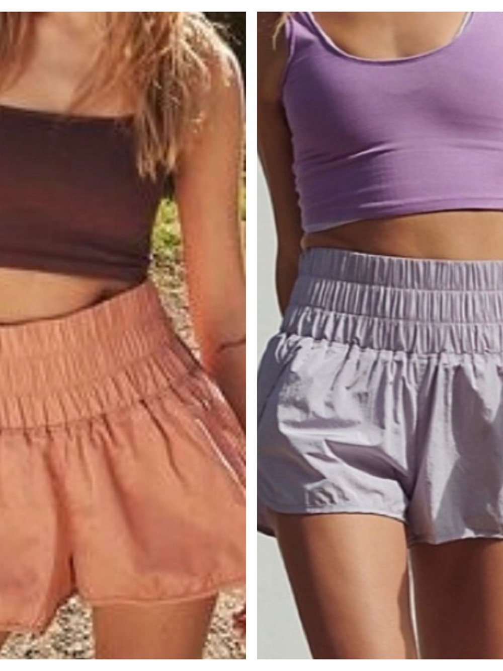 Free People The Way Home Shorts in Dusty Pink and Lavender size Small
